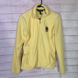 Lauren Ralph Lauren Yellow Fleece Jacket Size Medium